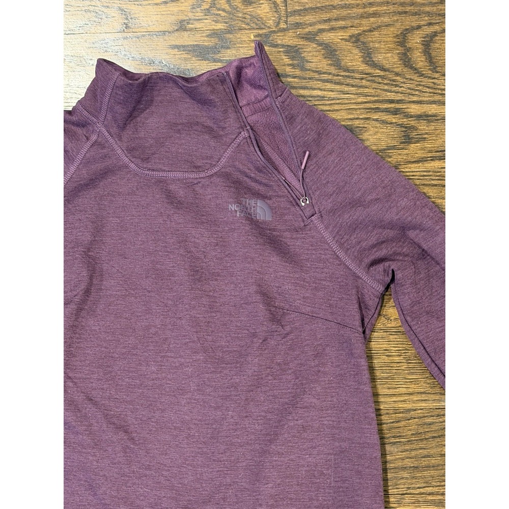 The North Face Sweater Women Small Purple Polyester Fleece Mock Neck 1/4 Zip